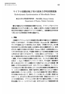 マイクロ流動回転子系の流体力学的同期現象 (力学系 : 理論から応用へ
