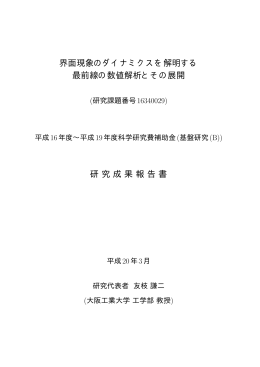 界面現象のダイナミクスを解明する 最前線の数値解析と