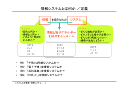 情報システムとは何か／定義 - システム情報科学専攻