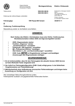 Einbauanleitung E-Satz 12 VOLT VW / VOTEX deutsch