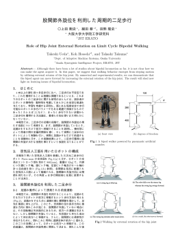 股関節外旋位を利用した周期的二足歩行