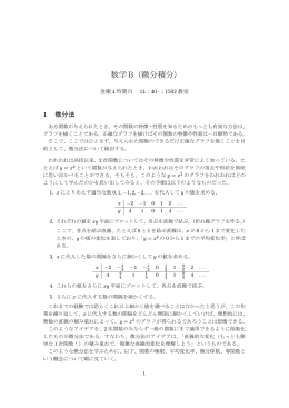 数学B（微分積分）