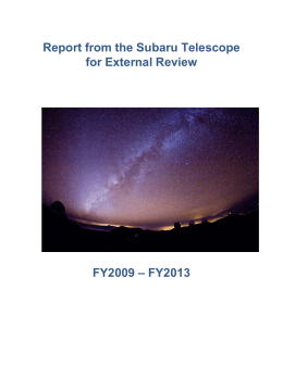 Report from the Subaru Telescope for External
