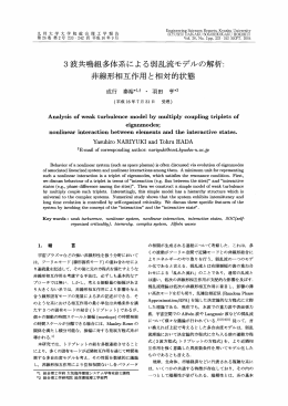 3波共鳴組多体系による弱乱流モデルの解析コ 非線形相互