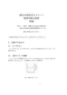 統合自然科学セミナー I 物理学総合演習 問題