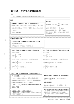 第 12 週 ラプラス変換の応用