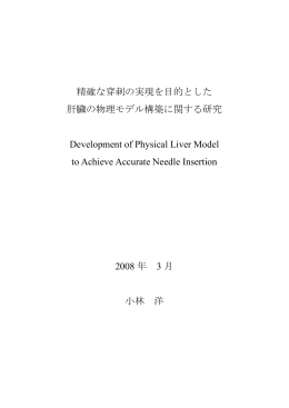 精確な穿刺の実現を目的とした 肝臓の物理モデル構築に関する研究