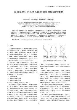 砂の平面ひずみせん断形態の幾何学的考察
