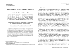 多重記述符号化における冗長係数群の最適化手法