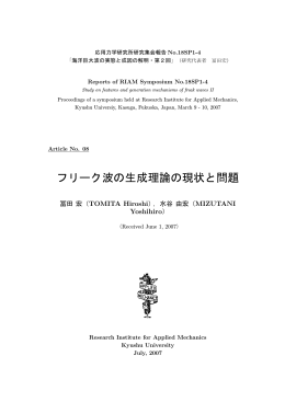フリーク波の生成理論の現状と問題
