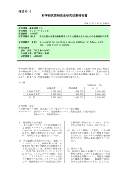 PDF - KAKEN - 科学研究費助成事業データベース