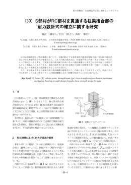 （30）S部材がRC部材を貫通する柱梁接合部の 耐力設計式の確立