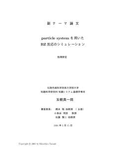 副 テ ー マ 論 文 反応のシミュレーション 玉樹真一郎