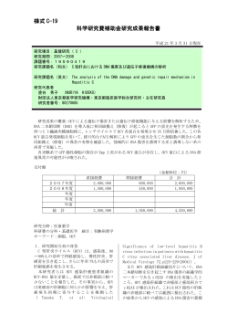 様式 C-19 科学研究費補助金研究成果報告書