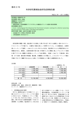 様式 C-19 科学研究費補助金研究成果報告書 - KAKEN