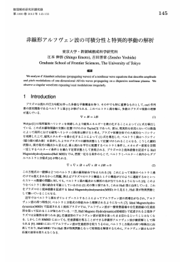非線形アルフヴェン波の可積分性と特異的挙動の解析 (非線形波動現象