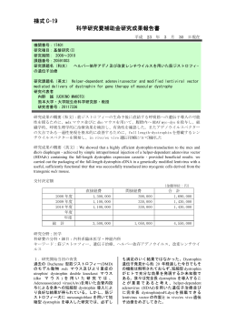 様式 C-19 科学研究費補助金研究成果報告書