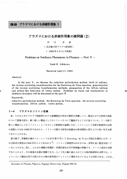 プラズマにおける非線形現象の諸問題 (2)