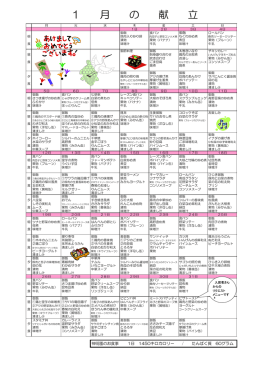 2015年度献立1月分