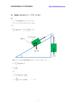 011 斜面に置かれたロープのつりあい 20140330