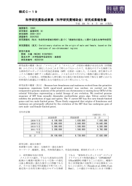 研究成果報告書 - KAKEN - 科学研究費助成事業データベース