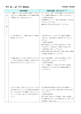 平成26年度 定時制 学力スタンダード項目