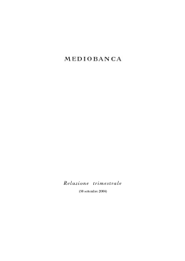 Relazione trimestrale