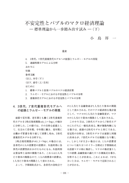 不安定性とバブルのマクロ経済理論