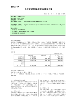 様式 C-19 科学研究費補助金研究成果報告書 - KAKEN