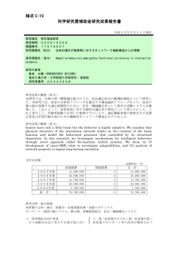 様式 C-19 科学研究費補助金研究成果報告書 - KAKEN