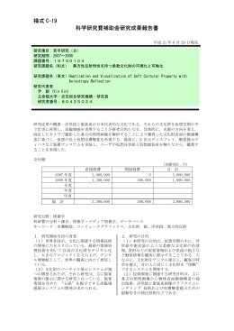 様式 C-19 科学研究費補助金研究成果報告書