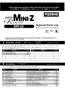 Optional Parts List
