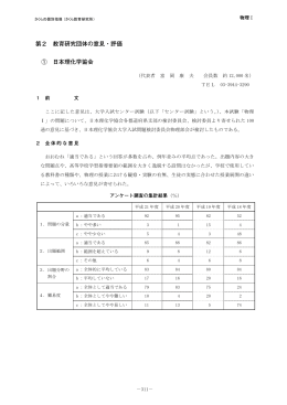 第2 教育研究団体の意見・評価 ① 日本理化学協会