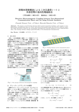 誘電体周期構造による二次元通信シートと 外部空間の指向性電磁結合
