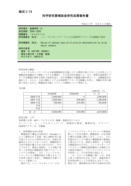 様式 C-19 科学研究費補助金研究成果報告書 - KAKEN
