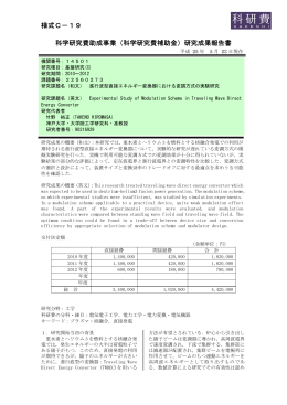 研究成果報告書 - KAKEN - 科学研究費助成事業データベース