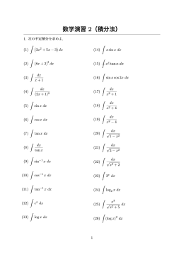 数学演習 2（積分法）
