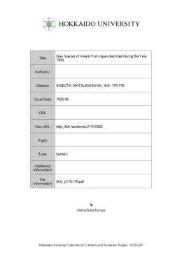 Instructions for use Title New Species of Insects from Japan
