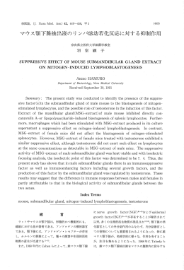 マウス顎下腺抽出液のリンパ球幼若化反応に対する抑制作用