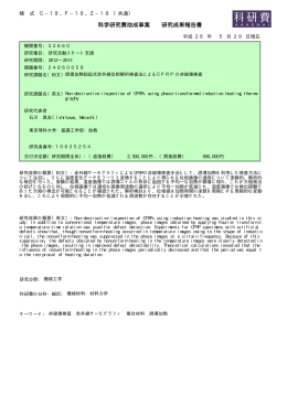 PDF - KAKEN - 科学研究費助成事業データベース