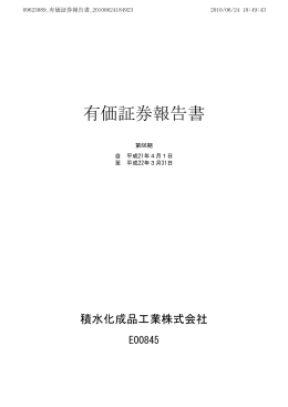 有価証券報告書 - 積水化成品工業