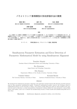 パラメトリック数理模型の形状評価手法の開発