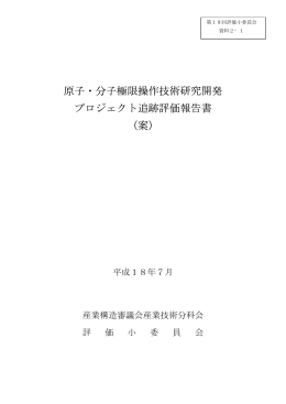 原子・分子極限操作技術研究開発 プロジェクト追跡評価