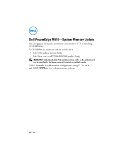 Dell PowerEdge M910&mdash;System Memory Update