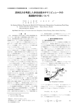 流体抗力を考慮した多自由度水中マニピュレータの 最適動作