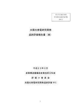 資料2 太陽光発電研究開発追跡評価報告書（案）（PDF形式：671KB）
