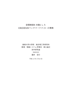 2) 空間検索を対象としたORDBMSベンチマークテストの開発