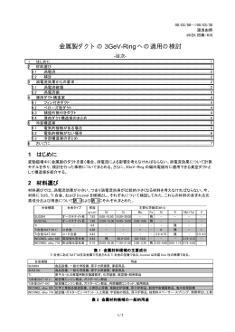 金属製ダクトの 3GeV-Ring への適用の検討