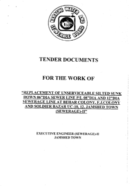 TENDER DOCUルIENTS FOR THE WORK OF
