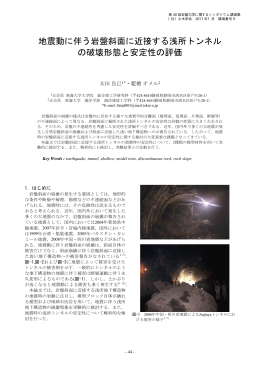 地震動に伴う岩盤斜面に近接する浅所トンネル の破壊形態と